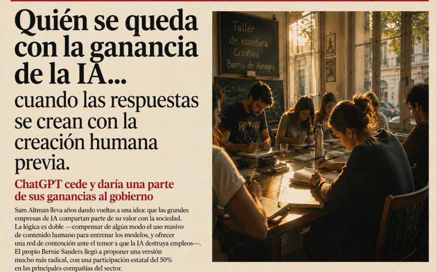 Quién se queda con la ganancia de la IA ... cuando las respuestas se crean con la creación humana previa